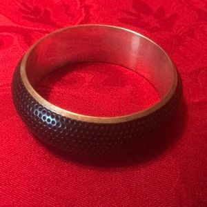Black bangle with silver lining